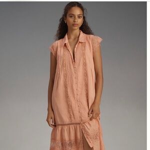 By Anthropologie Sleeveless Collared Lace Midi Dress